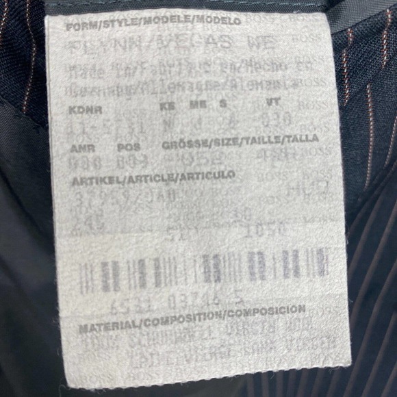 Hugo Boss 42R 100% Wool Sport COAT + VEST Blazer Jacket Striped 3Button Black - Picture 6 of 12